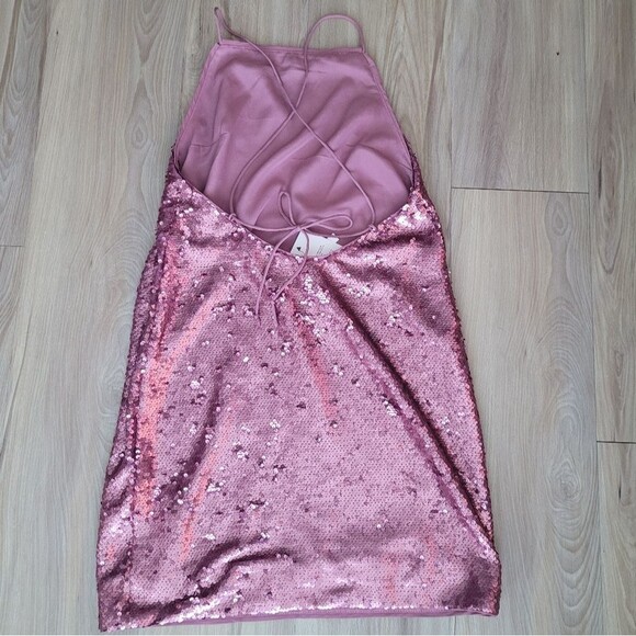 ASOS Rose Sequin Open Back Dress Size 4 - Picture 1 of 4